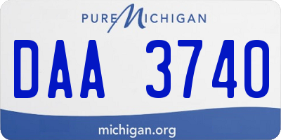 MI license plate DAA3740