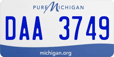 MI license plate DAA3749