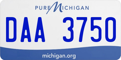 MI license plate DAA3750