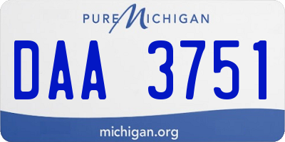 MI license plate DAA3751