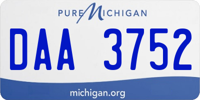 MI license plate DAA3752