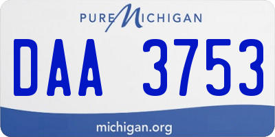 MI license plate DAA3753