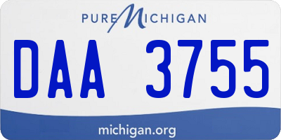 MI license plate DAA3755
