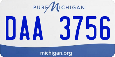 MI license plate DAA3756