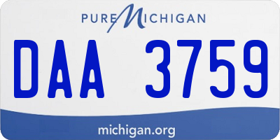 MI license plate DAA3759