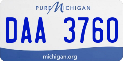 MI license plate DAA3760
