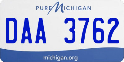 MI license plate DAA3762