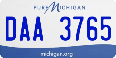 MI license plate DAA3765