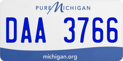 MI license plate DAA3766