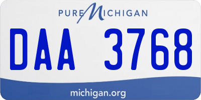 MI license plate DAA3768