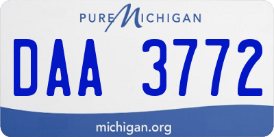 MI license plate DAA3772