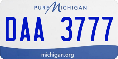 MI license plate DAA3777