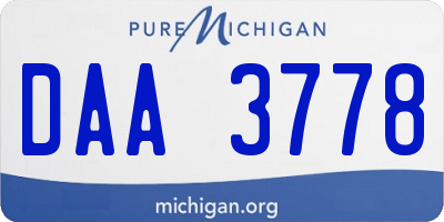 MI license plate DAA3778