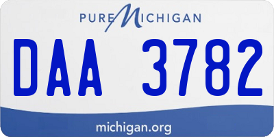 MI license plate DAA3782