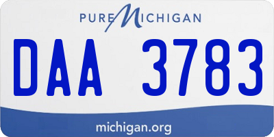 MI license plate DAA3783