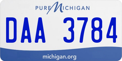 MI license plate DAA3784