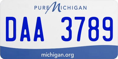 MI license plate DAA3789