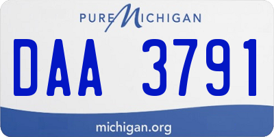 MI license plate DAA3791