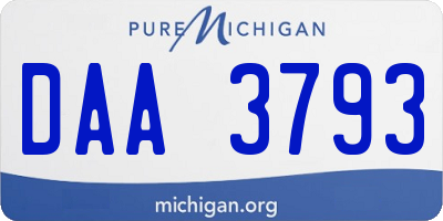 MI license plate DAA3793