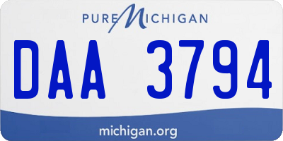 MI license plate DAA3794