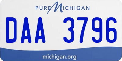 MI license plate DAA3796