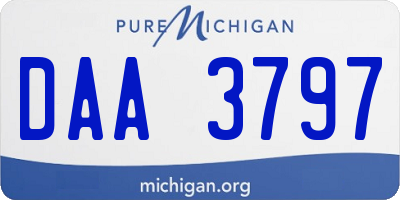 MI license plate DAA3797