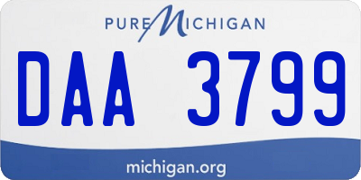 MI license plate DAA3799