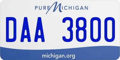 MI license plate DAA3800