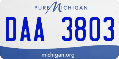 MI license plate DAA3803