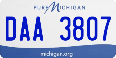 MI license plate DAA3807