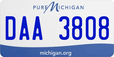 MI license plate DAA3808