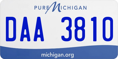 MI license plate DAA3810
