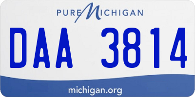 MI license plate DAA3814