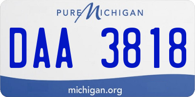 MI license plate DAA3818