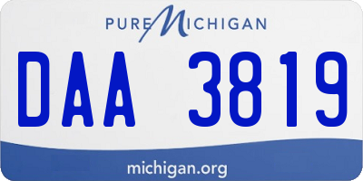 MI license plate DAA3819