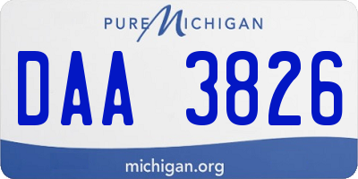 MI license plate DAA3826