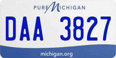 MI license plate DAA3827