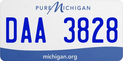 MI license plate DAA3828