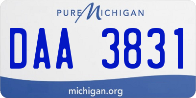 MI license plate DAA3831