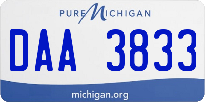 MI license plate DAA3833