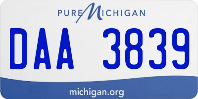 MI license plate DAA3839