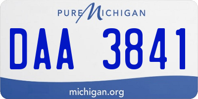 MI license plate DAA3841