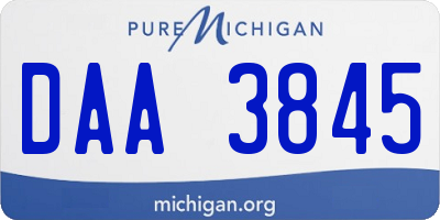 MI license plate DAA3845