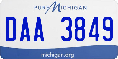 MI license plate DAA3849