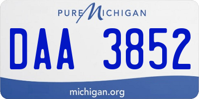 MI license plate DAA3852