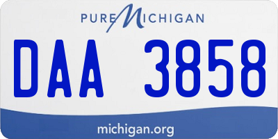 MI license plate DAA3858