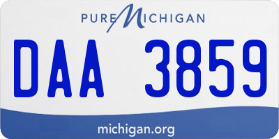 MI license plate DAA3859