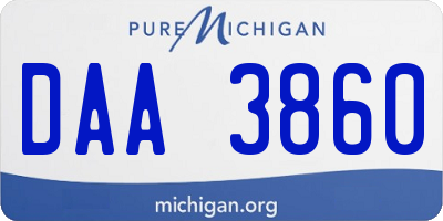 MI license plate DAA3860