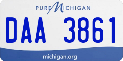 MI license plate DAA3861