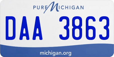 MI license plate DAA3863